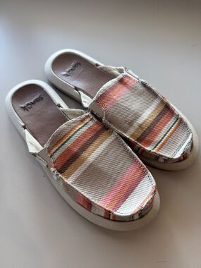 Sanuk Womens Size 7 Pacific We Got Your Back Canvas Surfer Sandals Shoes Comfort